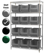 24"D x 48"W x 74"H Grey Epoxy Shelf w/ (5) Shelves and (12) 30282s