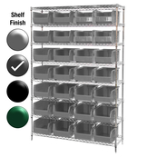 24"D x 48"W x 74"H Grey Epoxy Shelf w/ (8) Shelves and (28) 30286s