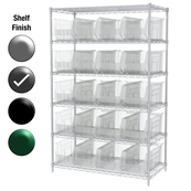 24"D x 48"W x 74"H Grey Epoxy Shelf w/ (6) Shelves and (20) 30287s