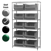 24"D x 48"W x 74"H Grey Epoxy Shelf w/ (6) Shelves and (10) 30288s