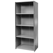 Grey, Heavy-Duty, 18" x 36" x 79" Free Standing, Closed 5 Shelf Steel Shelf Kit