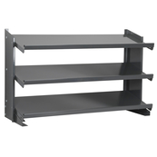 Grey, 12" x 36" x 25" 3 Shelf, Single Sided Bench Rack
