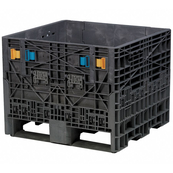Black, 32" x 30" x 25", Industry Standard Bulk Box, 2 Gates, 1800lbs Cap.