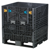 Black, 32" x 30" x 34", Industry Standard Bulk Box, 2 Gates, 1800lbs Cap.