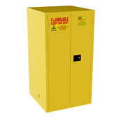 Yellow, 34"L x 34"W x 65"H, 60 Gallon, 2 Door, Self Close, 2 Shelf, Safety Flammable Cabinet