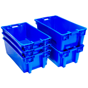 Blue, 31" x 18" x 12", Heavy Duty Stack and Nest Container