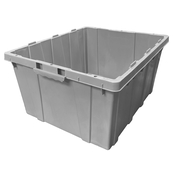 Grey, 24" x 20" x 12", Smooth Bottom, Detached Lid Container