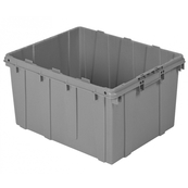 Grey, 24" x 20" x 12", Detached Lid Container w/ Traction Bottom, 100lbs Cap.