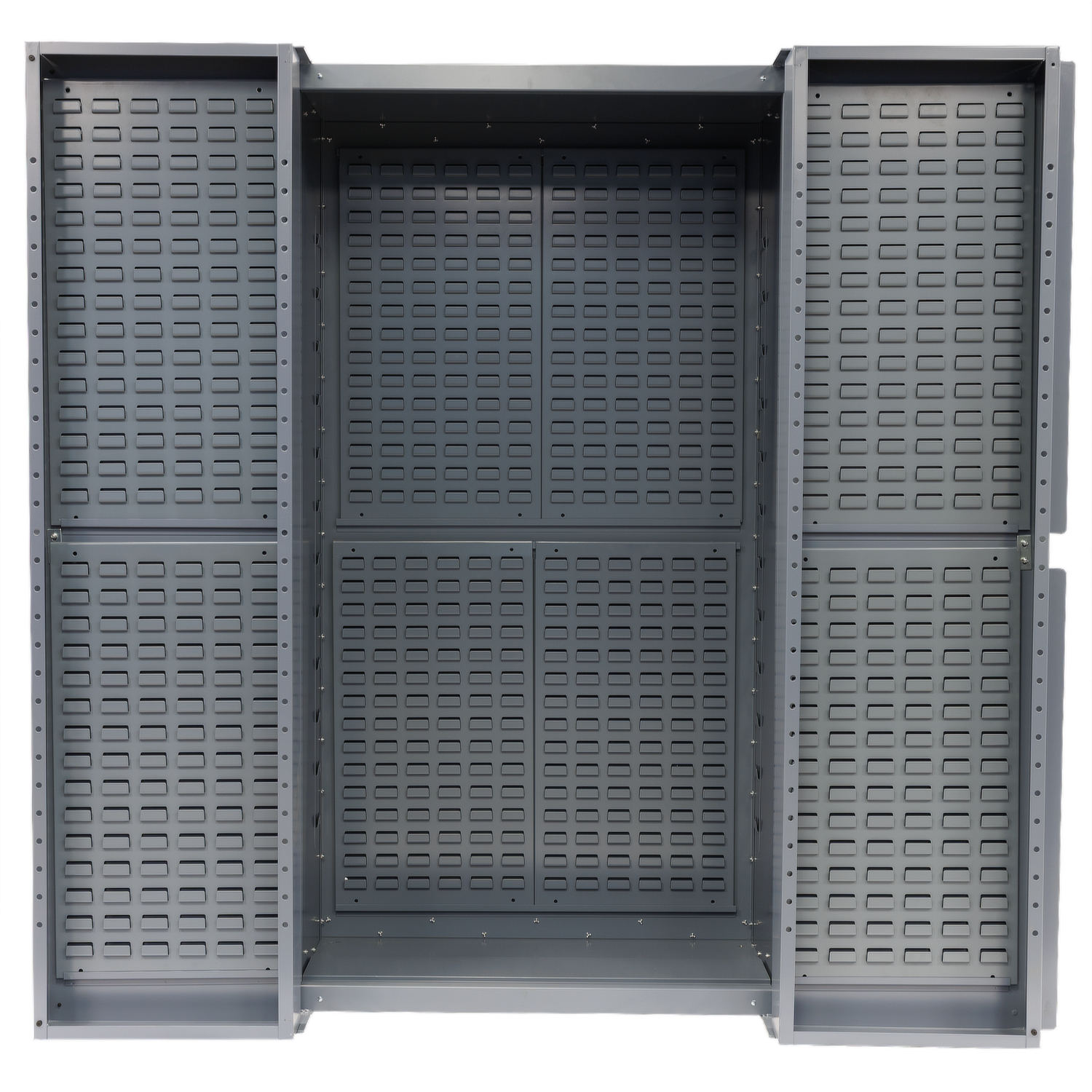 Grey, Storage Cabinet, Louvered Interior & Doors, 38"W x 24"D x 72"H, Assembled
