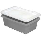 Grey, 25" x 16" x 9", Jumbo Lug Cross Stack and Nest Container