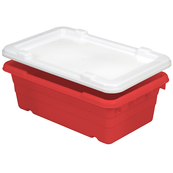 Red, 25" x 16" x 9", Jumbo Lug Cross Stack and Nest Container