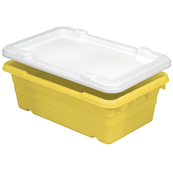 Yellow, 25" x 16" x 9", Jumbo Lug Cross Stack and Nest Container