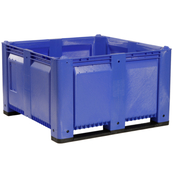 Blue, 48"L x 48"W x 28.5"H Bulk Container w/ Solid Sides and Base