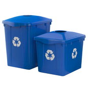 Blue, 19" x 15.5" x 21.5", 22 Gal., Curbside Recycle Bin