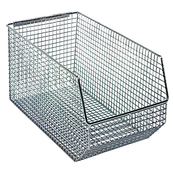 Chrome, 14-1/2" x 8" x 7" Mesh Hanging and Stacking Bin (10 Per Carton)