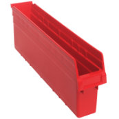 Red, 23-5/8" x 4-1/8" x 8" Shelf Bin (16 Per Carton)