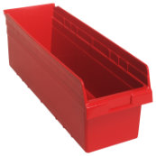 Red, 23-5/8" x 8-3/8" x 8" Shelf Bin (6 Per Carton)