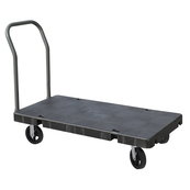 Black, 24" x 48" Open Outside Handle Platform Truck