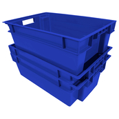 Blue, 24" x 16" x 8", Solid Stack and Nest Container, (Alt. M/N: AC11032)