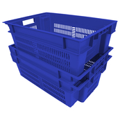 Blue, 24" x 16" x 8", Vented Stack and Nest Container, (Alt. M/N: AC11034)