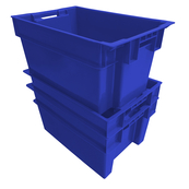 Blue, 24" x 16" x 12", Solid Stack and Nest Container, (Alt. M/N: AC11051)