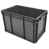 Grey, 24" x 15" x 14", Straight Wall Container