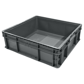 Grey, 24" x 22" x 7", Straight Wall Container